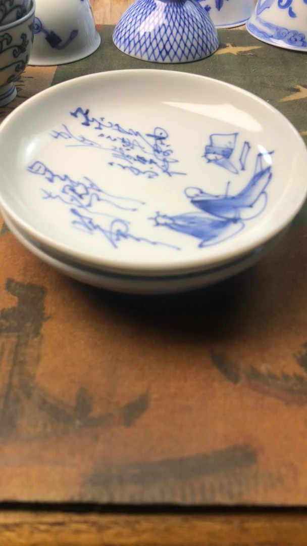 青花杯子茶具茶具