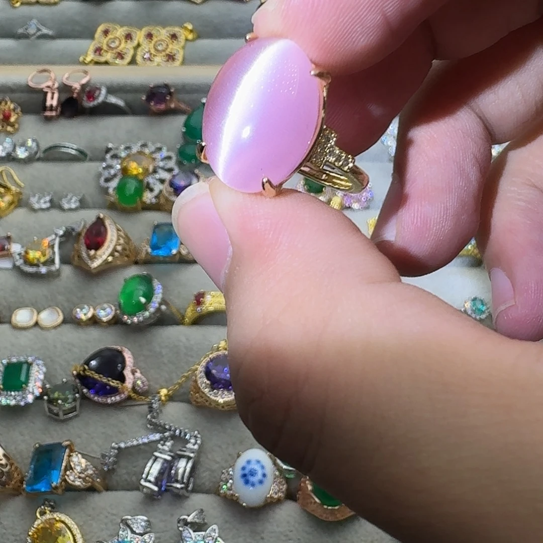 戒指水晶银S925镶嵌