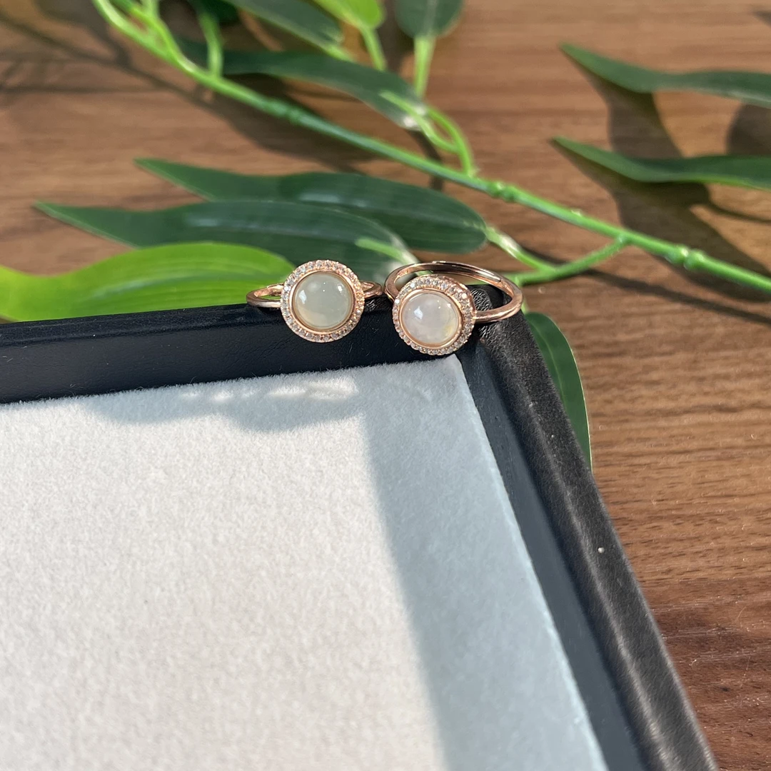 【睿泽鉴宝】S925翡翠戒指 多样性发一/有暇 7*3 V0291