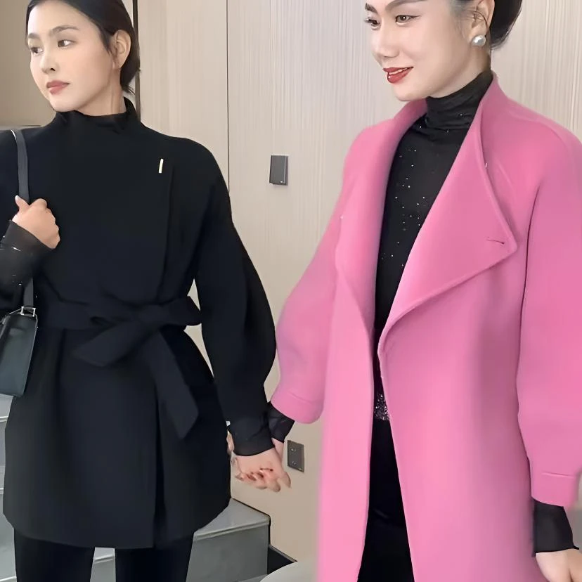 高级感2025春新款时尚女装气质大衣洋气收腰百搭中长款外套显瘦潮