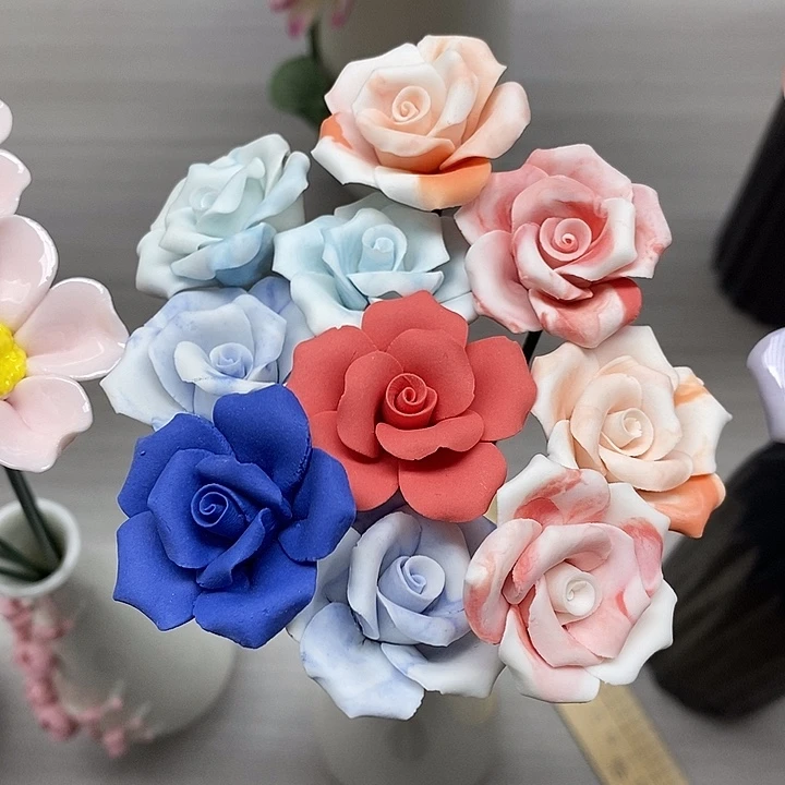 陶瓷陶瓷材料加工10朵素烧