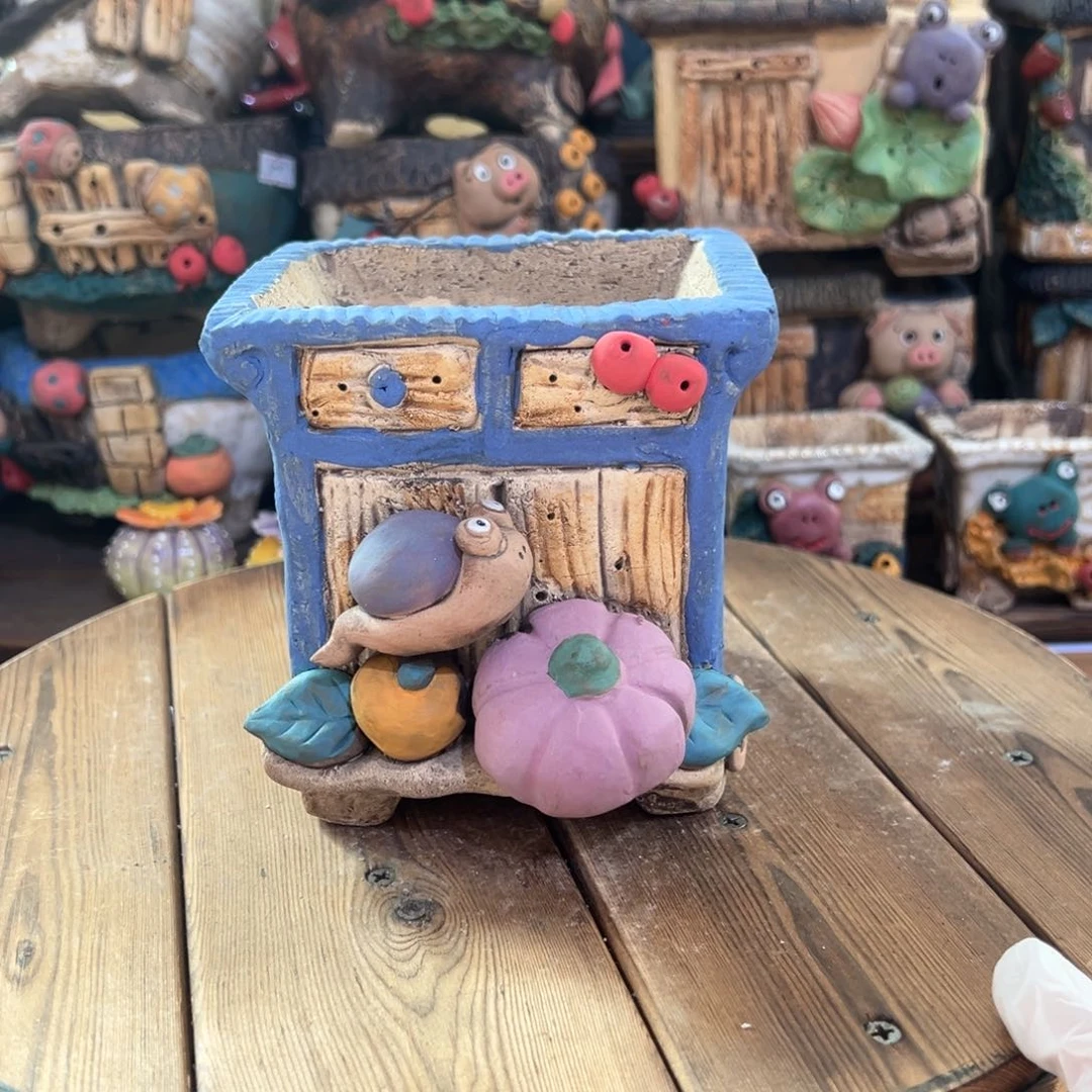 红陶嘻哈多肉花盆