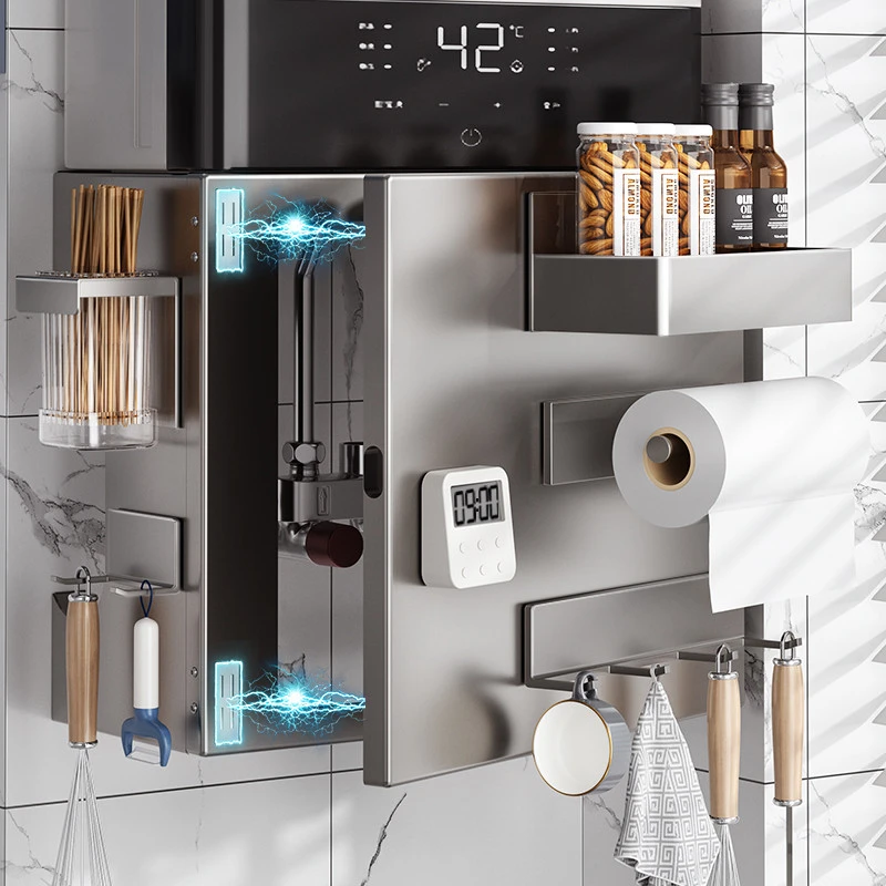 德国热水器遮挡罩磁吸开门厨房燃气管道装饰洞洞板遮丑壁挂置