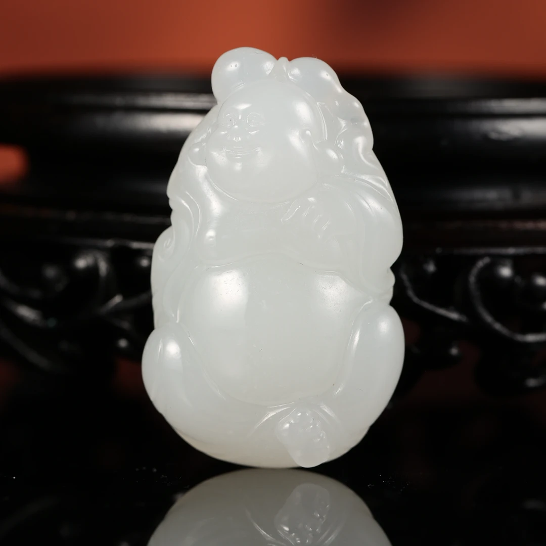 dx和田玉白玉弥勒佛挂坠2510251067
