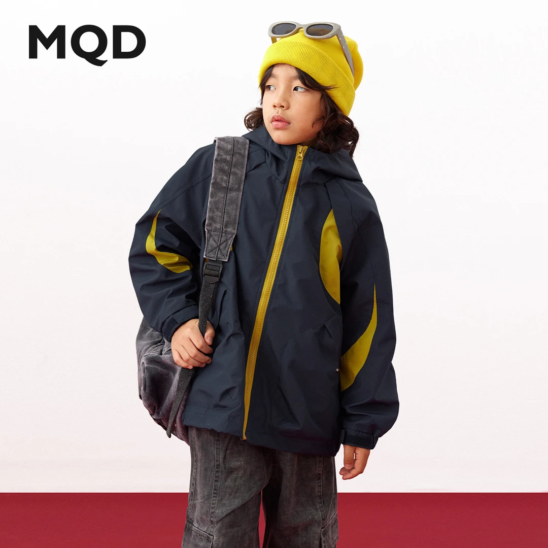 MQD【山壳PRO】儿童秋季外套户外防水加厚防风中大童拼色男童休闲