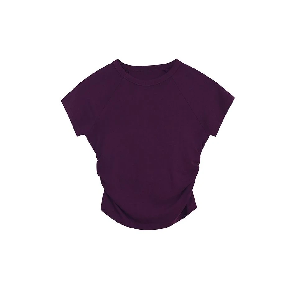 （年中清清）  夏季修身百搭短款显瘦后背镂空短袖T恤上衣Y936