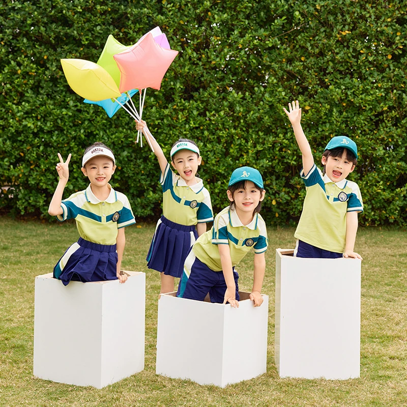 2025新款幼儿园小学生班级服表演服校园服两件套夏款套装