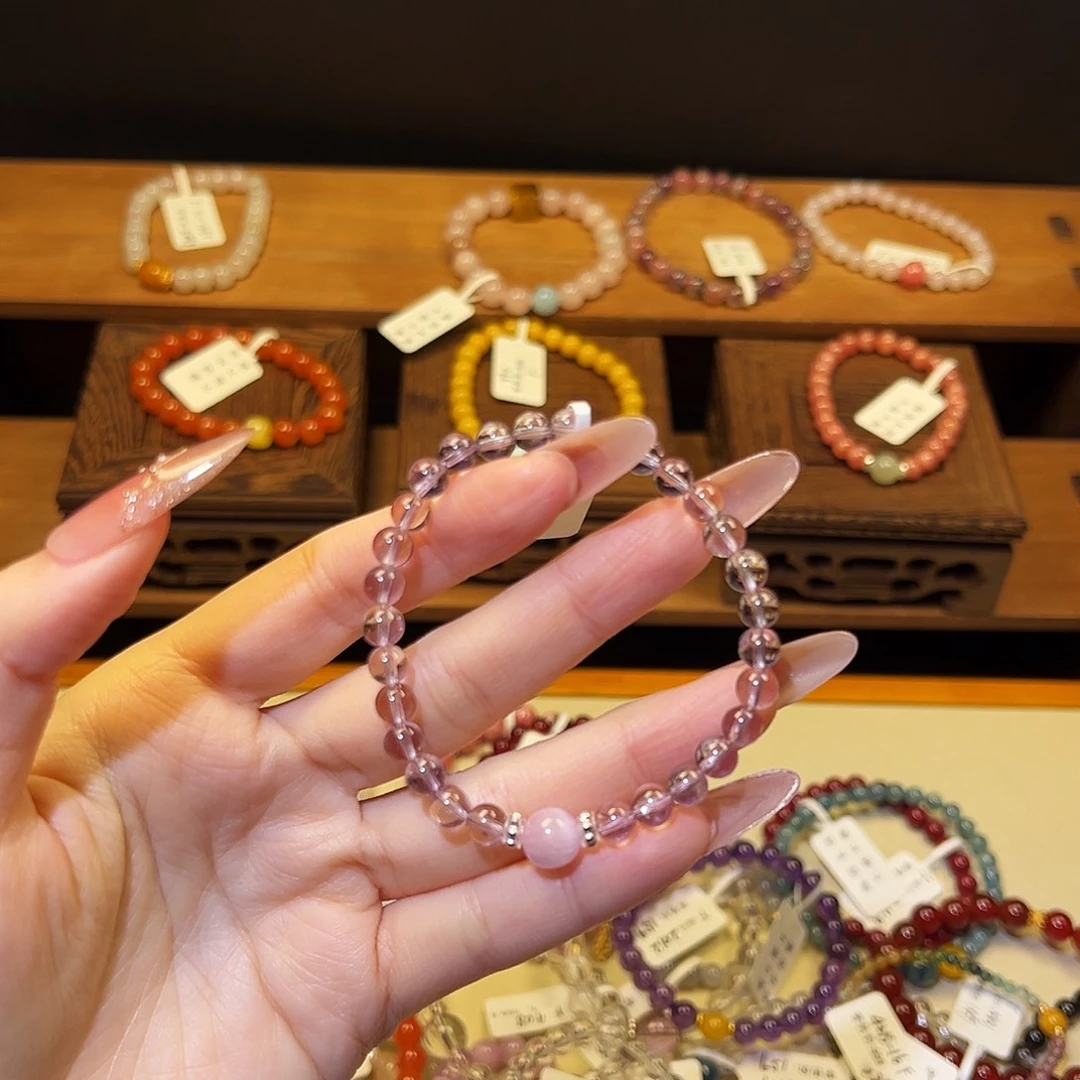 水晶手链银S925镶嵌紫水2118