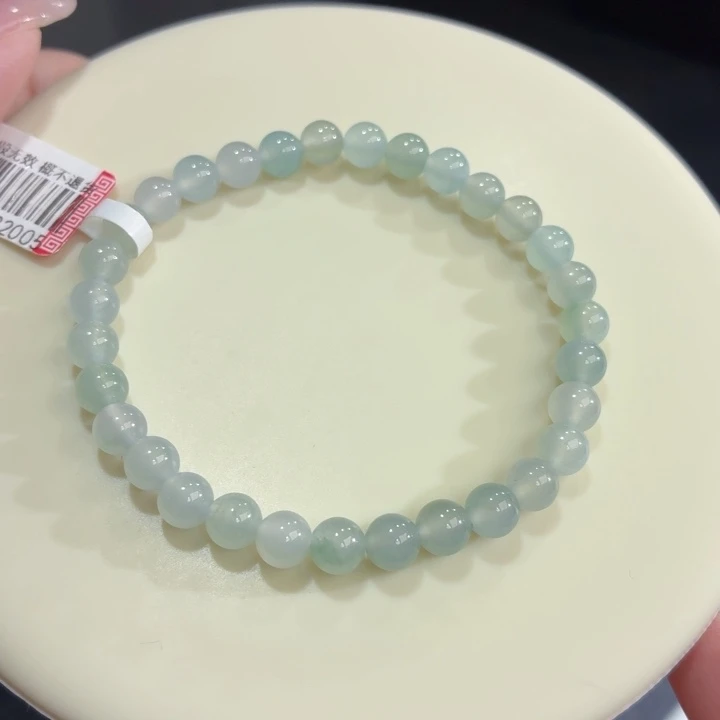 翡翠未镶嵌手链冰胶白月光晴底卡6