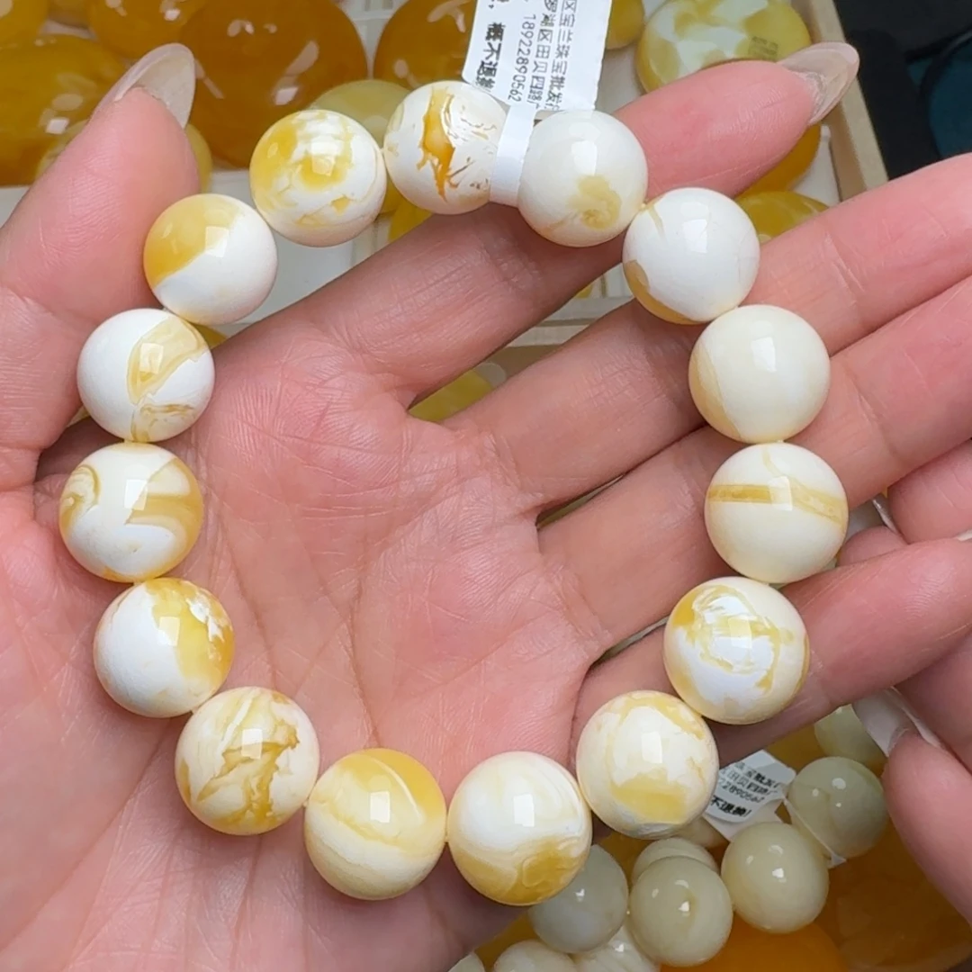 蜜蜡未镶嵌手链无优化无烤色无补胶无覆膜无辐照无煮蜜