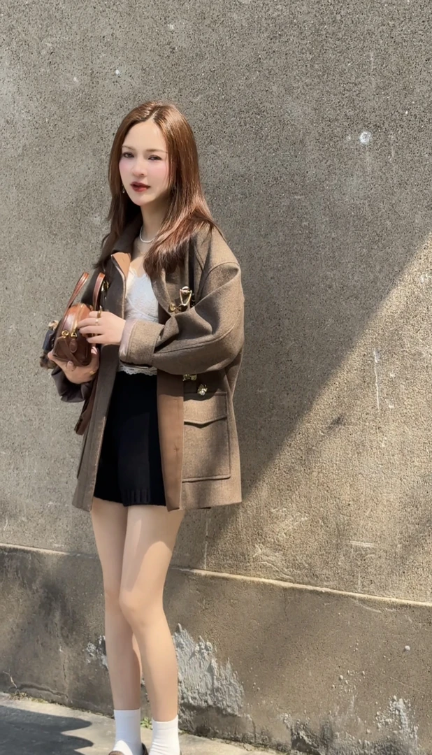 【可可专属】重工钉花羊毛重磅大衣设计师气质