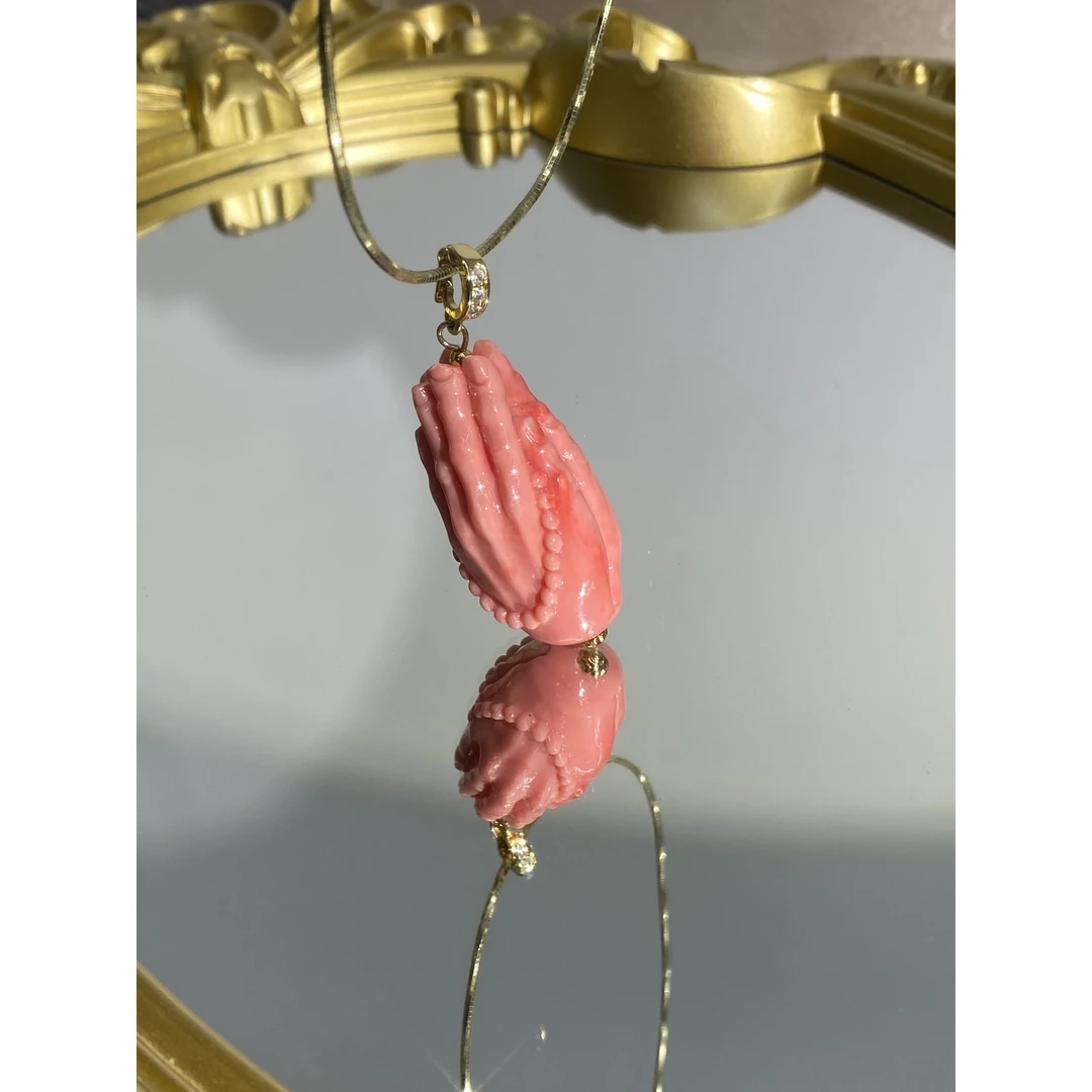 铜合金合成锆石吊坠 TTSD 粉色时尚潮流百搭款吊坠项链 331