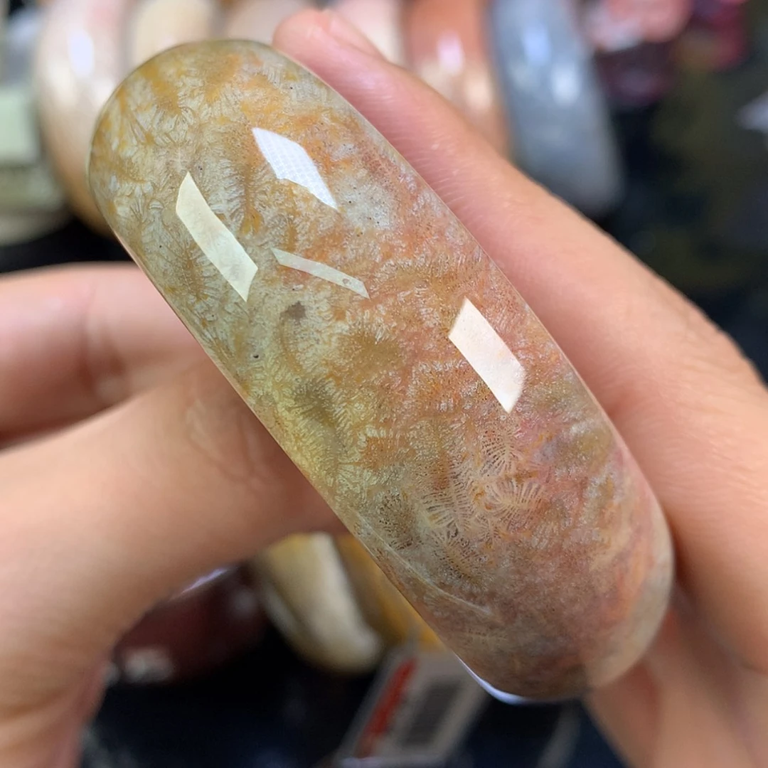 【闪购商品】颈饰未镶嵌硅化珊瑚（珊瑚玉）60号57圈虫纹