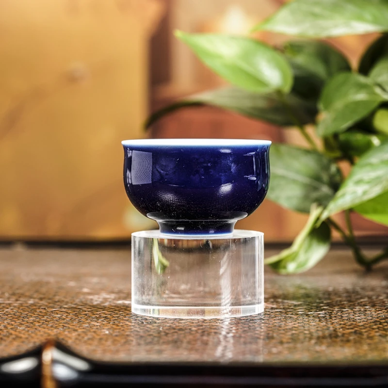 【栗子严选】柴窑祭兰炉式杯纯手工手绘茶具 jty292墨舍