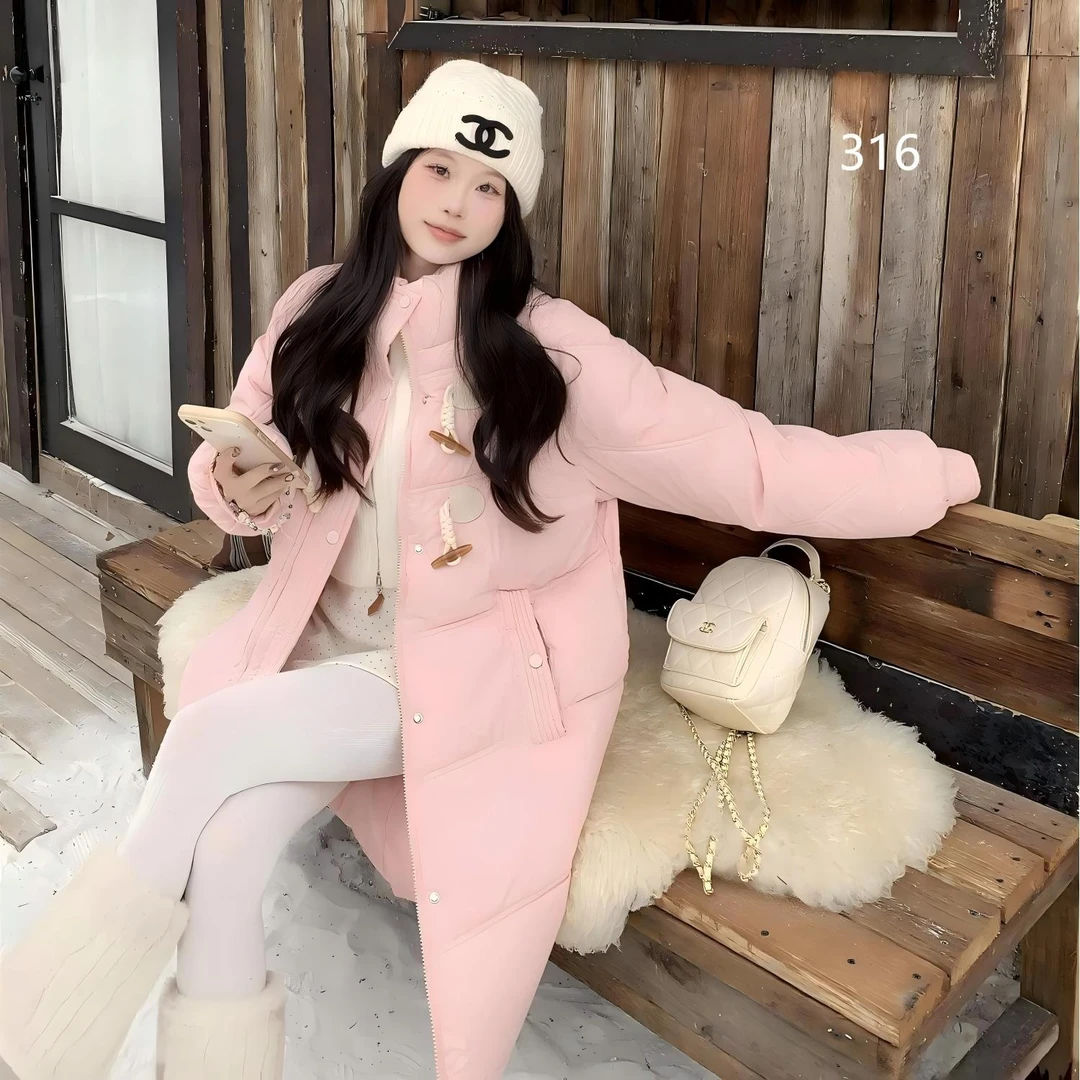 冬装棉服长款牛角扣时尚休闲百搭棉服宽松韩版保暖外套短款棉衣