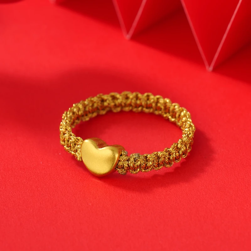 【夏夏专享】 足金999 爱心配件一颗 （编绳款）BP 90558