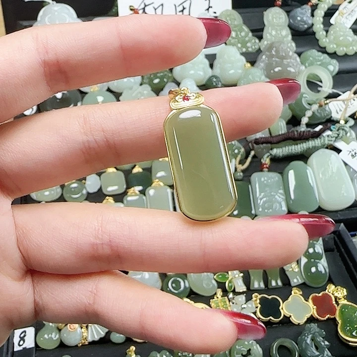 和田玉银S925镶嵌颈饰