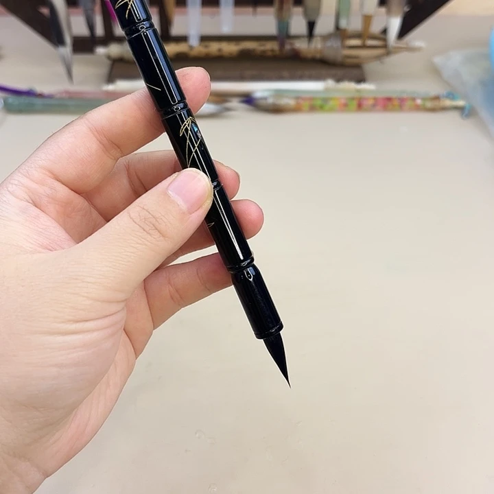 高端小楷竹叶螺钿纯黑尖3支装