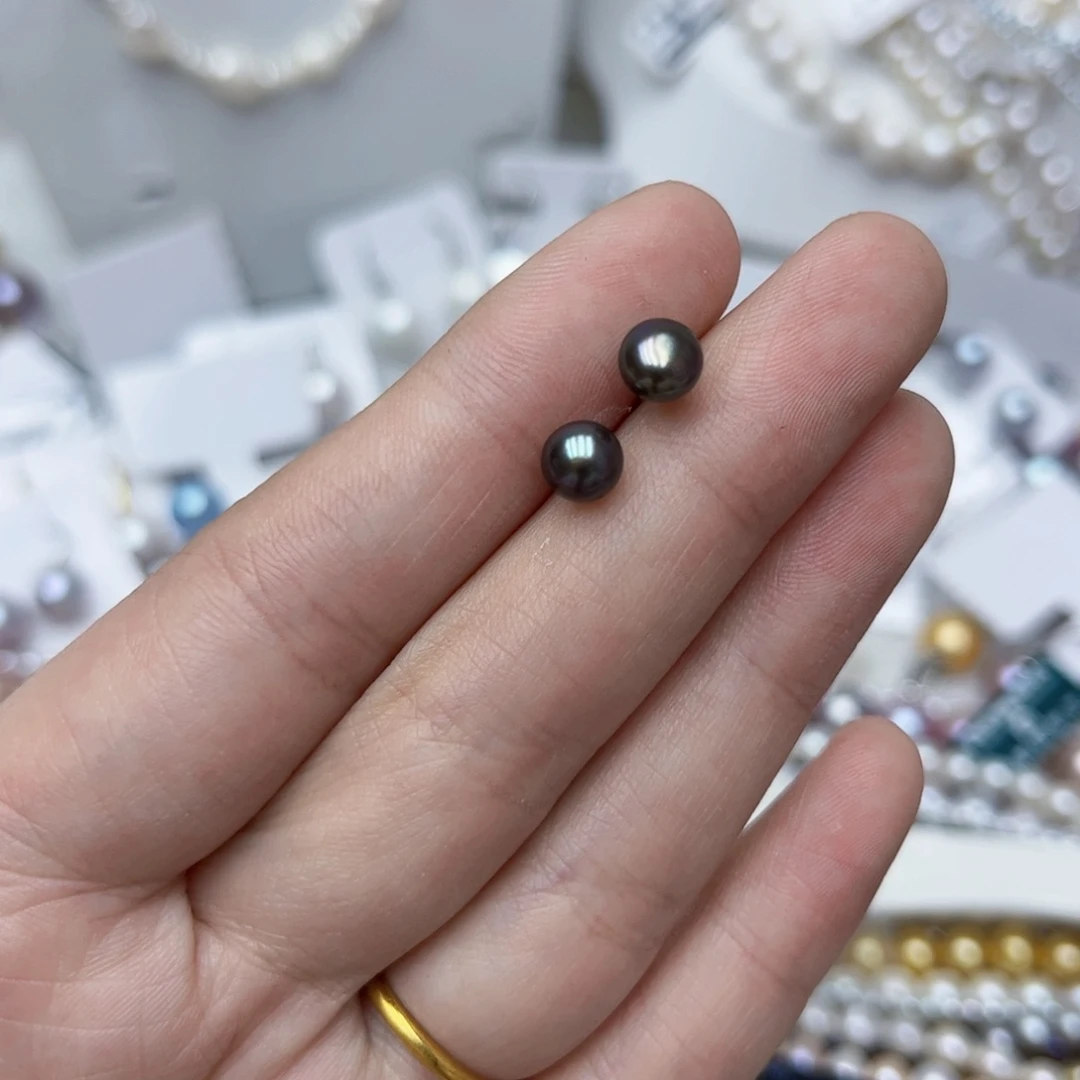 淡水珍珠耳饰银S925镶嵌