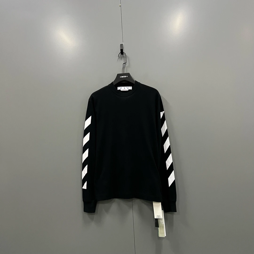 未使用 OFF-WHITE jp925 018937 ow 箭头条纹印花卫衣 S码
