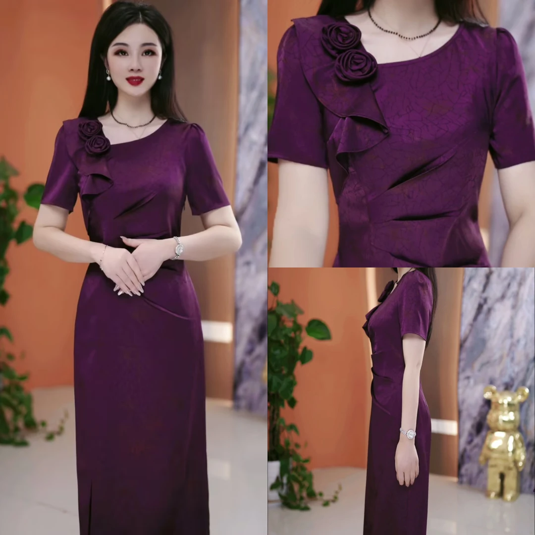 夏季时尚新款连衣裙2025夏季气质显瘦百搭收腰连衣裙YX25K1291款