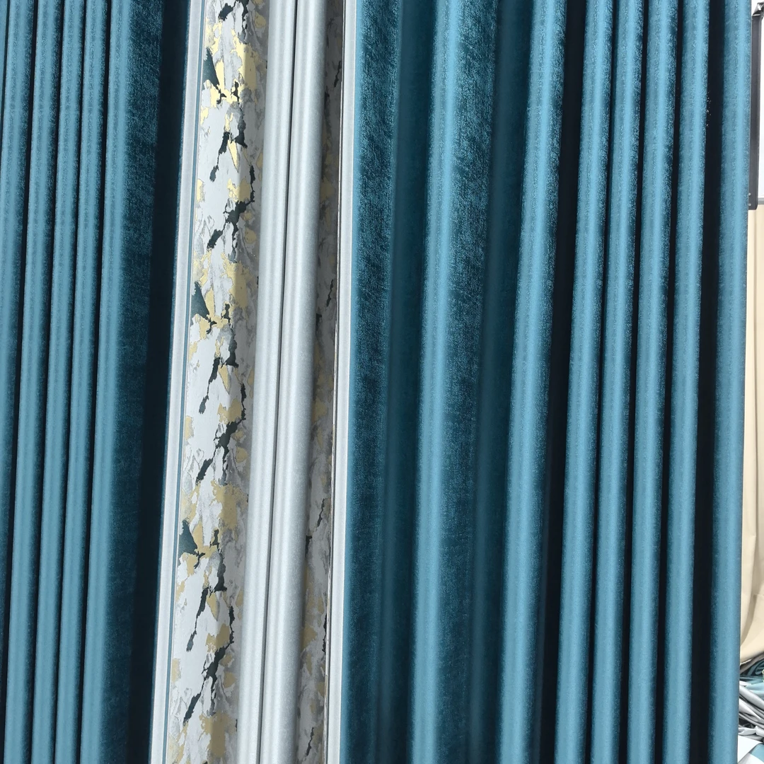 窗帘  雪尼尔色织提花无缝拼接