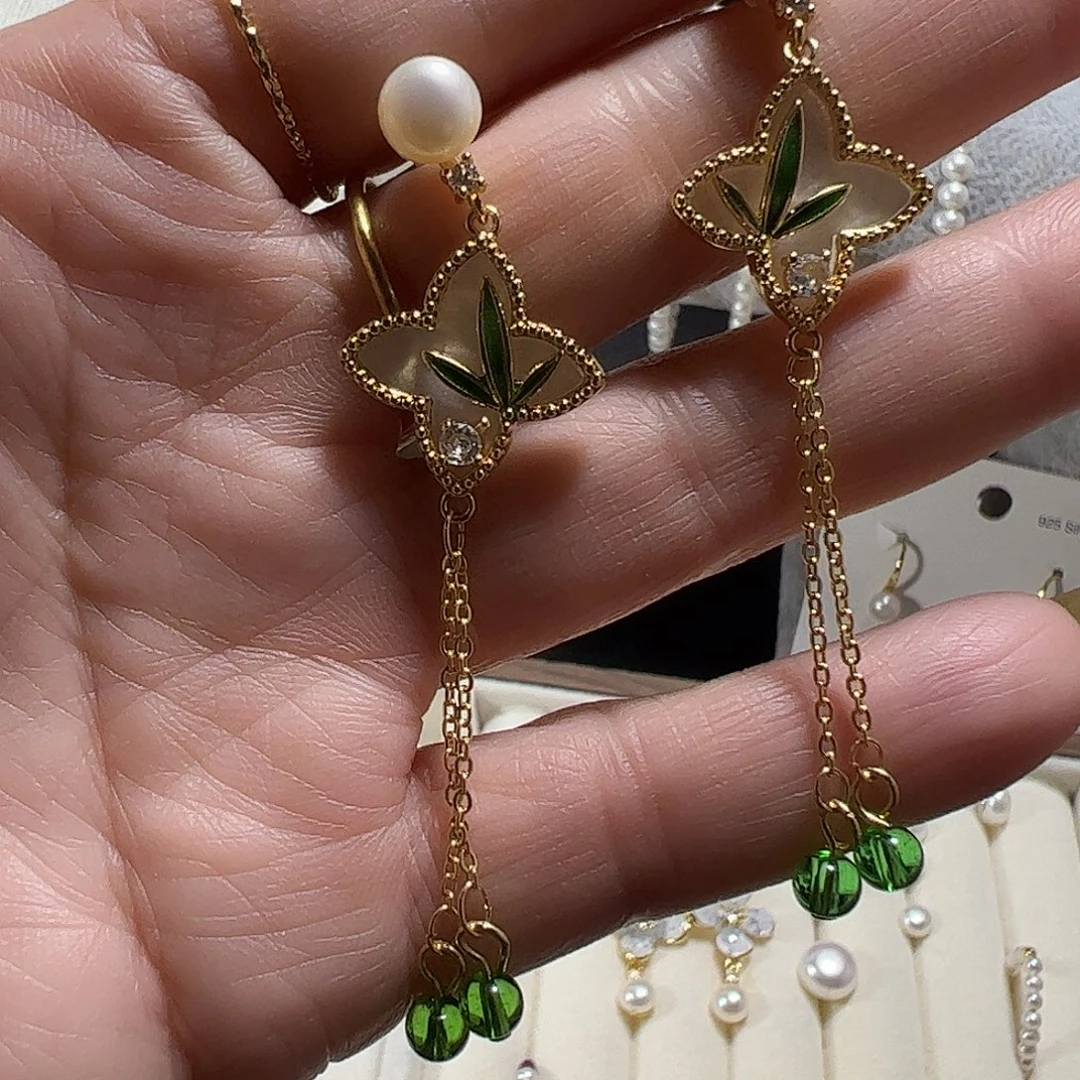 淡水珍珠耳饰银S925镶嵌