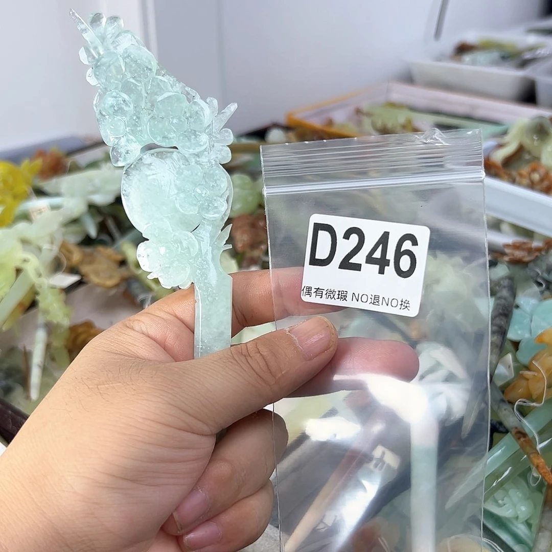 蛇纹石玉合金发饰世*兮