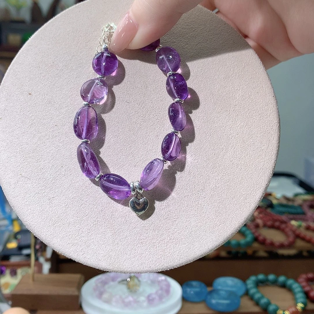 珠串紫水糖豆手链