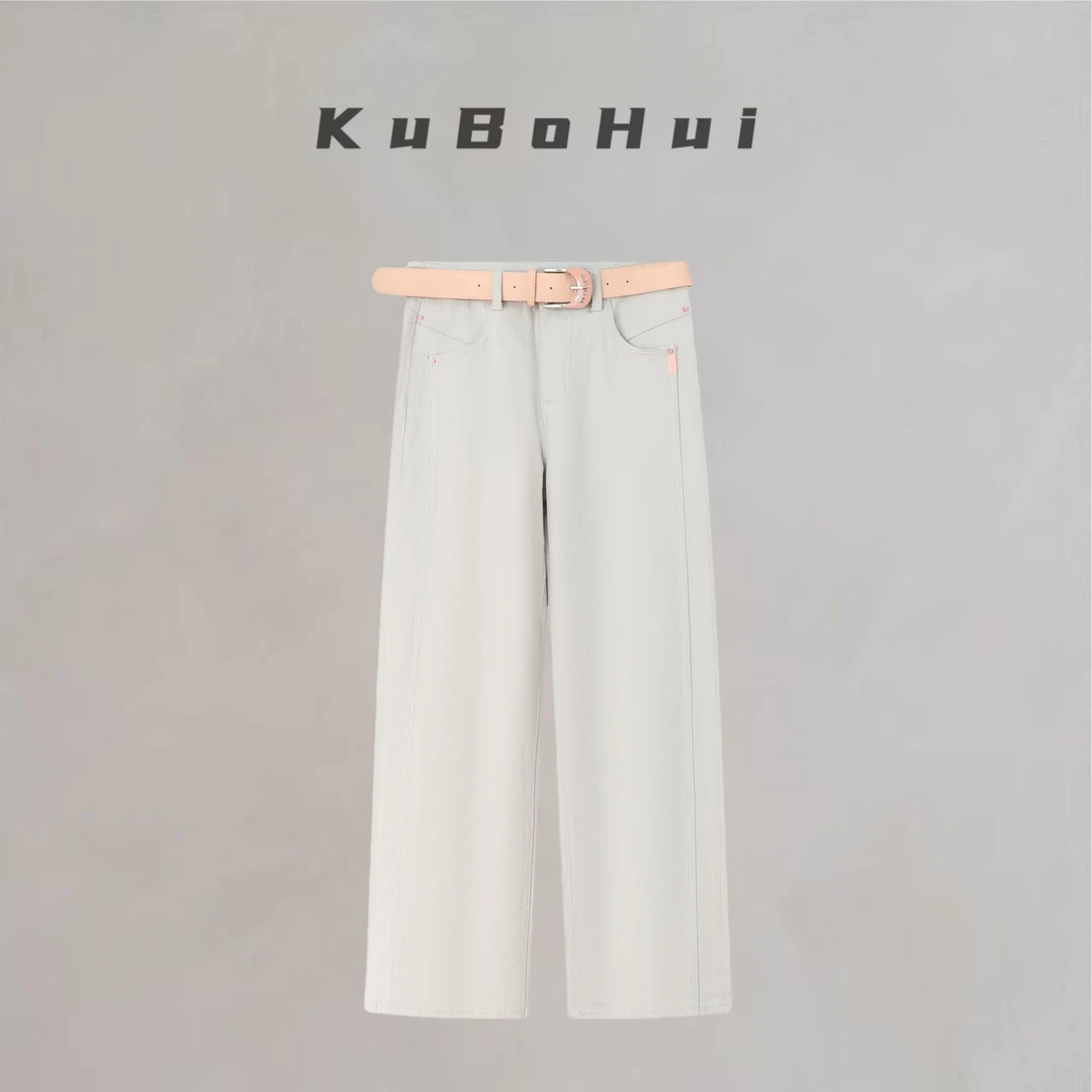 【裤博汇】955升级夏蝉灰夏季苣轻薄光感O压天丝牛仔垂感高腰直筒裤