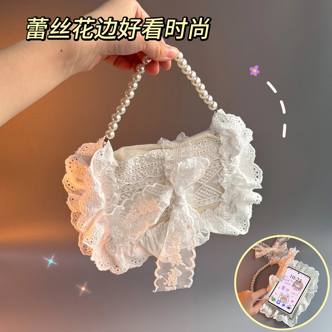 适用华为purax时尚白色蕾丝花边手机壳创意小众全包防摔保护套女