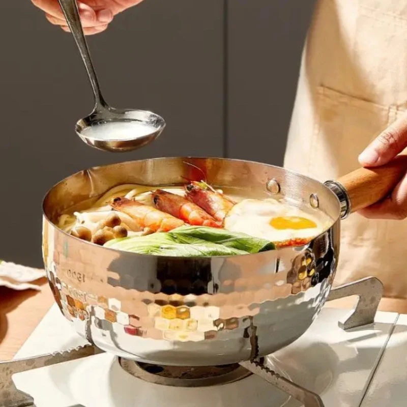 家用高级不锈钢雪平锅家用不粘锅煮面汤辅食锅泡面锅小锅