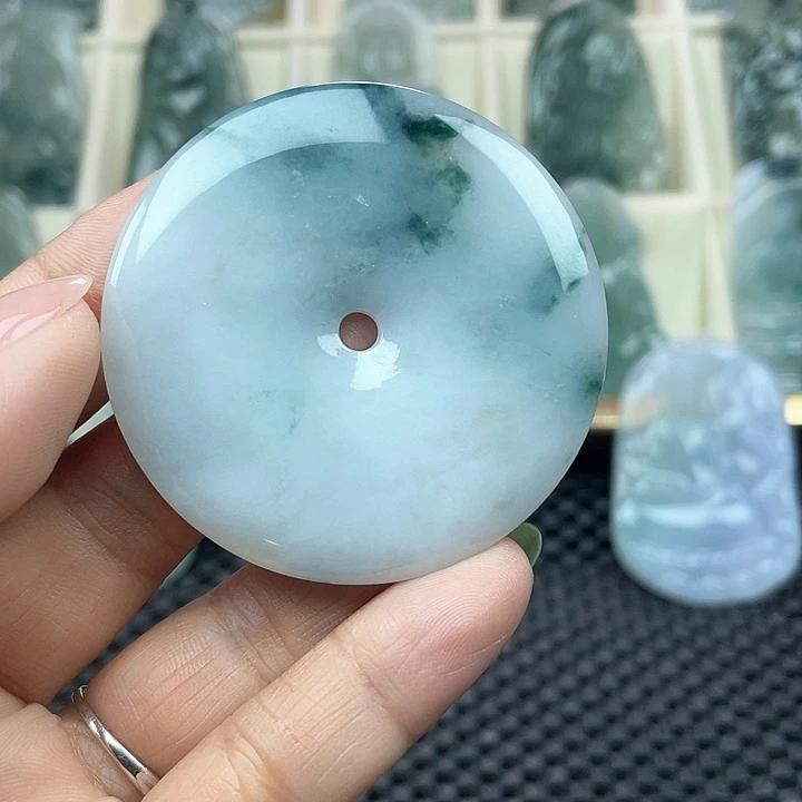 颈饰未镶嵌翡翠天然缅甸翡翠平安扣