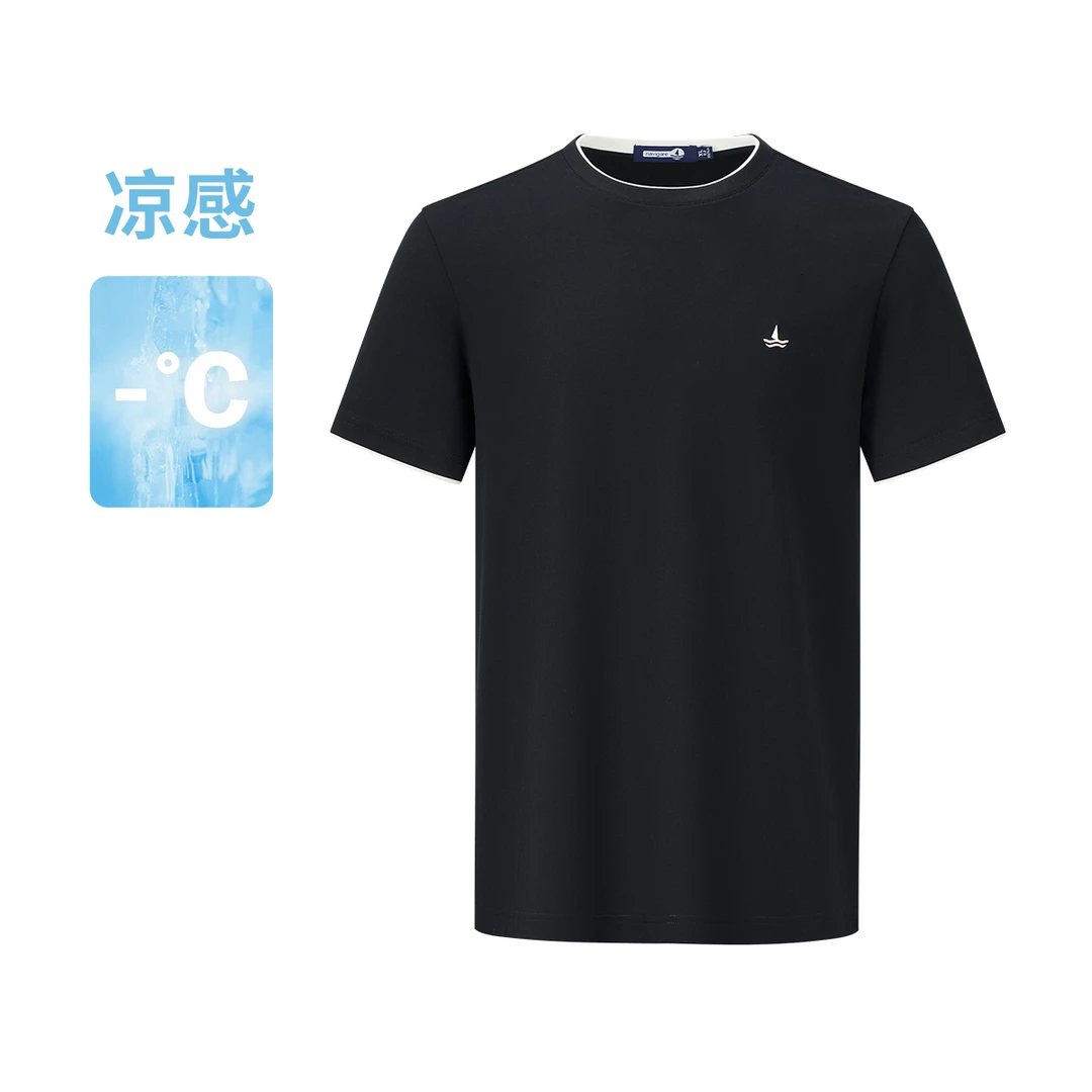 [凉感冰爽]navigare意大利小帆船短袖T恤男士简约百搭圆领上衣夏