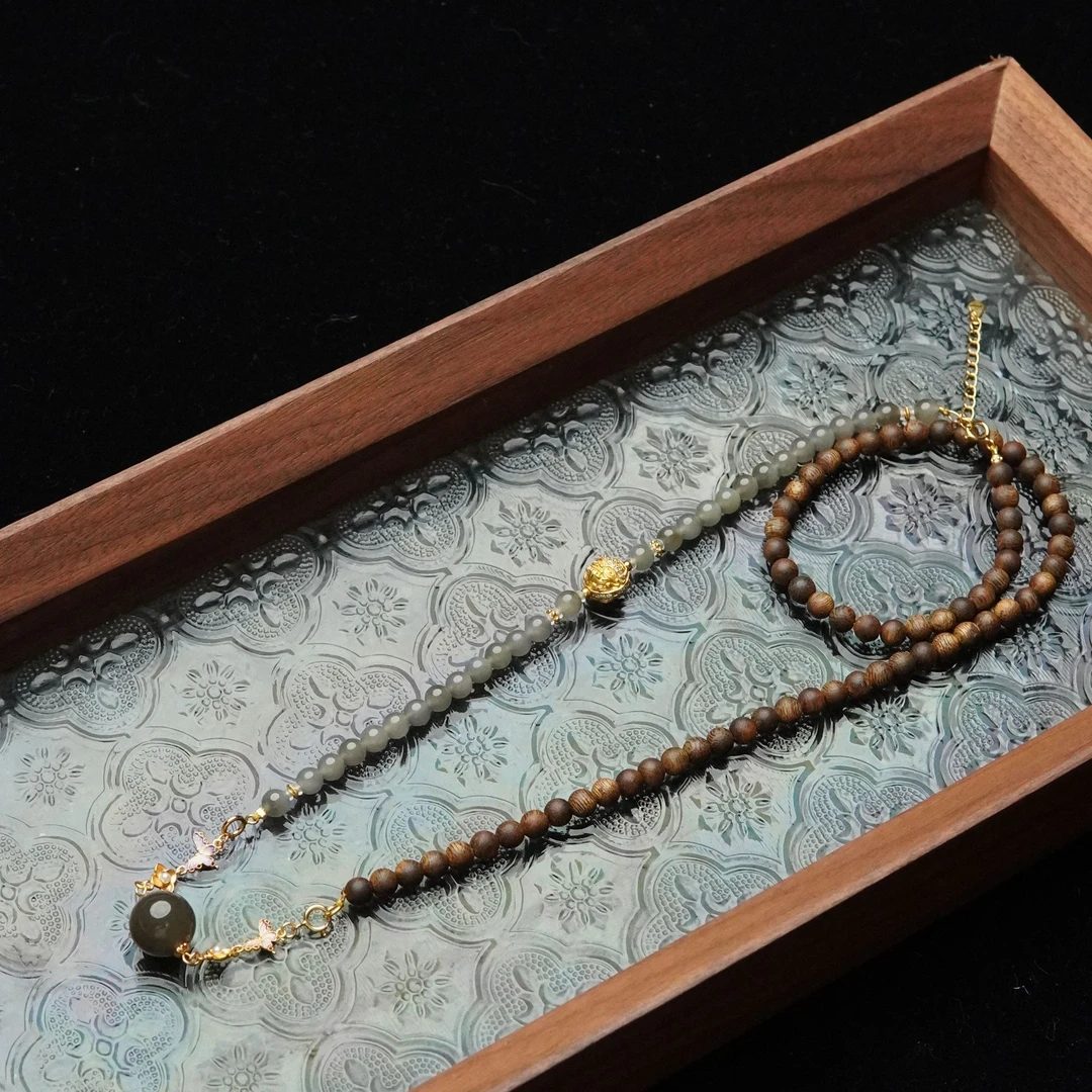 春不晚 莺歌绿棋楠沉香5mm圆珠项链