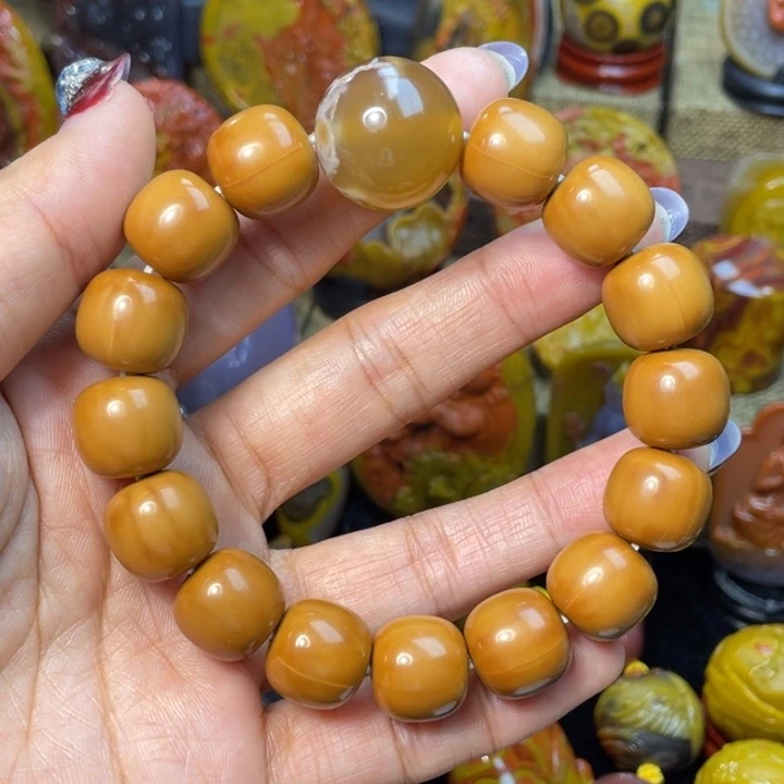 玛瑙/玉髓未镶嵌珠宝奇石品质天然猴头水草顶珠399