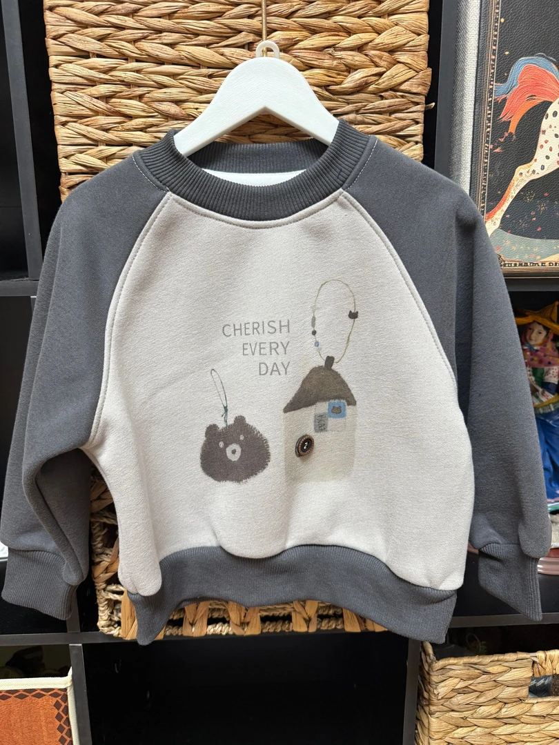 常规款男女通用加绒卫衣秋冬圆领