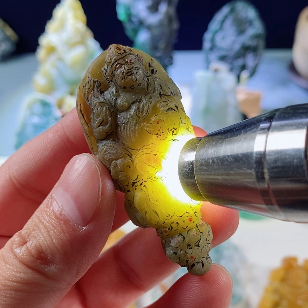 未镶嵌定制翡翠缅甸天然翡翠黄财神
