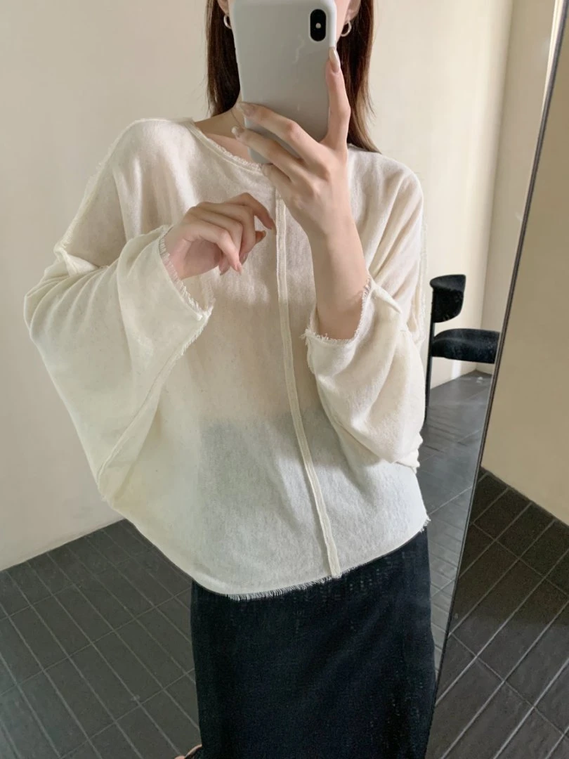 【素简.510121】秋冬新款亚麻绵羊毛混纺设计师款女装羊毛衫