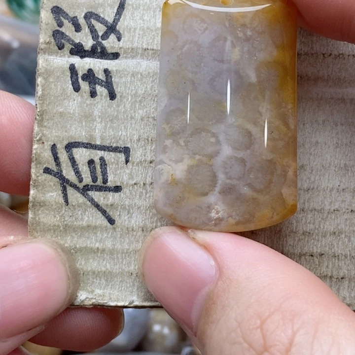 硅化珊瑚（珊瑚玉）未镶嵌颈饰紫*晶小吊坠