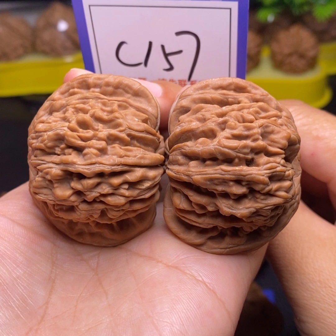把件桃核47全品红皮楼c157