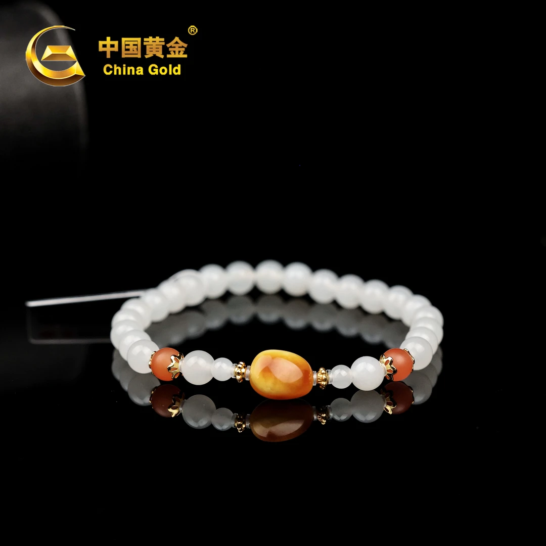 【中国黄金】茗致 | 和田玉*手串*未镶嵌-S3541-格