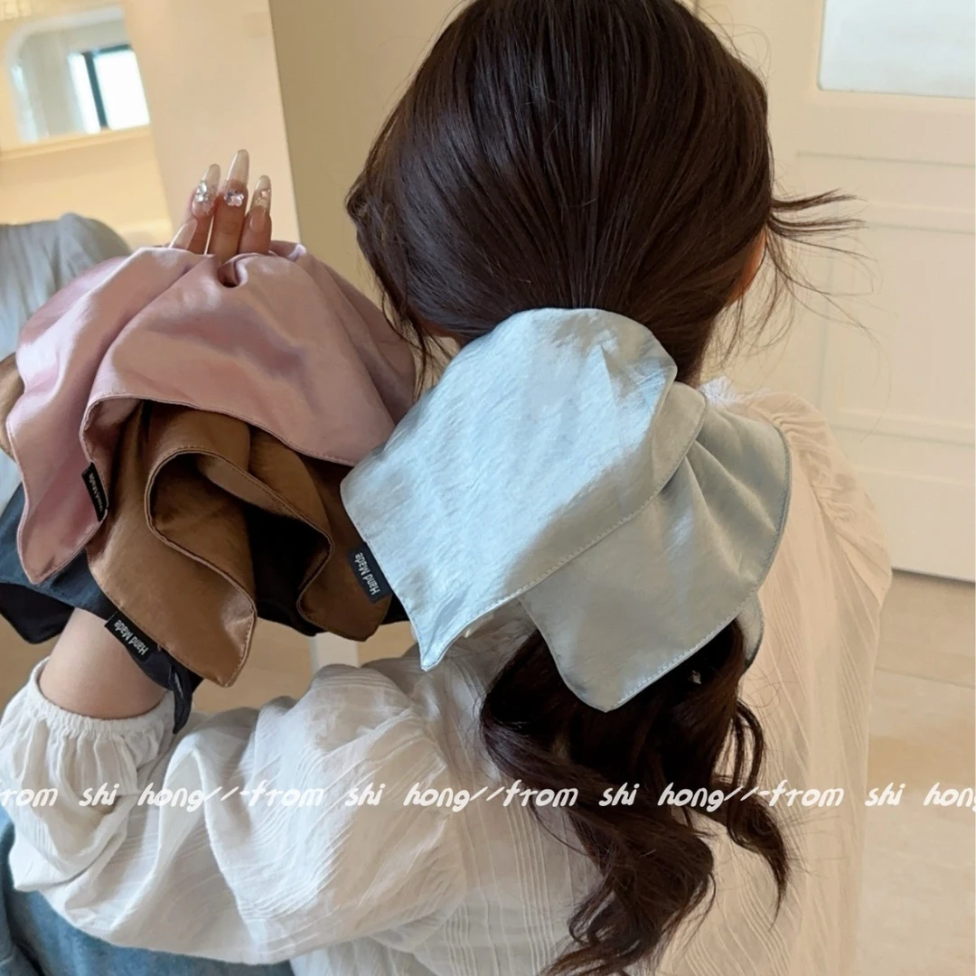 春夏冰淇淋色方巾发圈光泽缎面大肠圈发绳百搭马尾发绳鞠婧祎同款