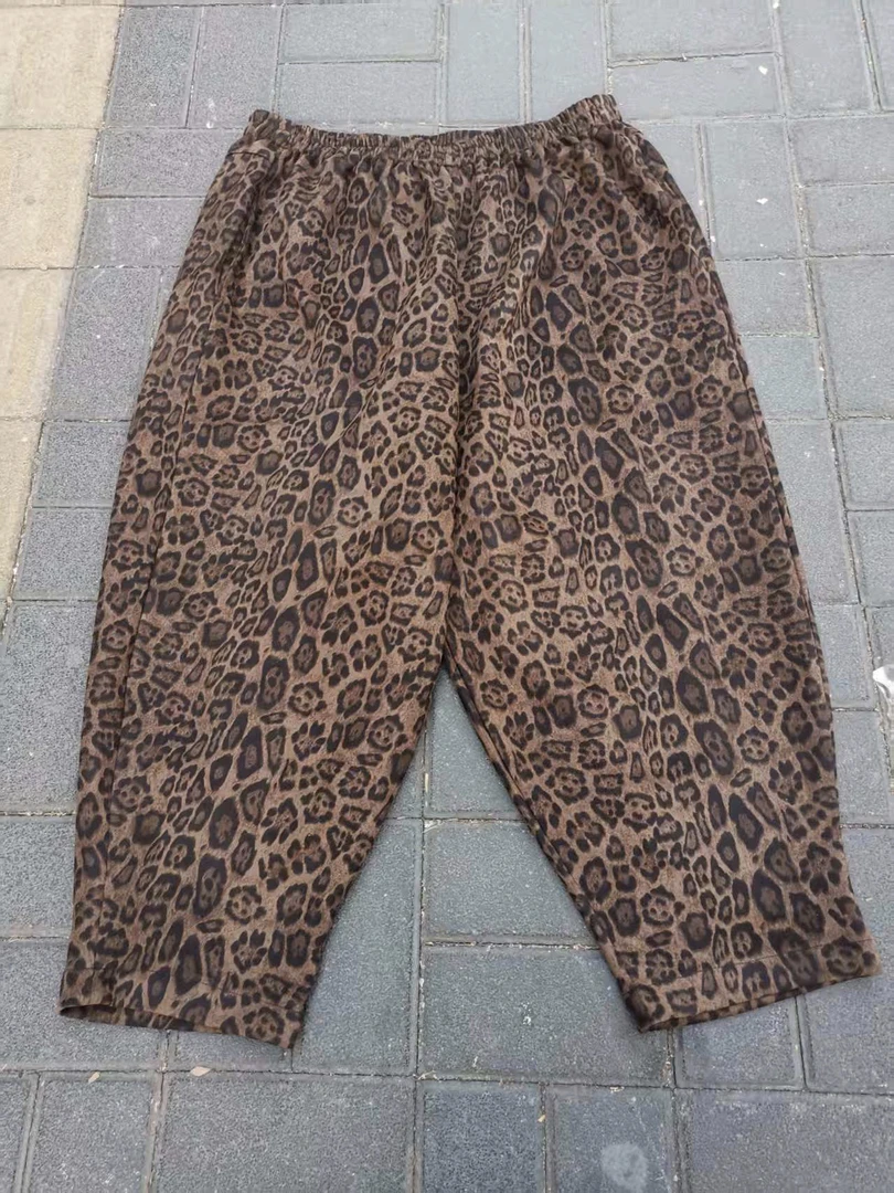 大码女装豹纹休闲裤，裤长98-99。
