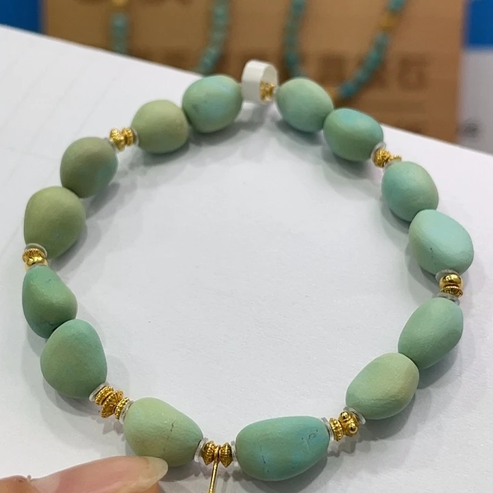 绿松石18K金镶嵌珠宝奇石