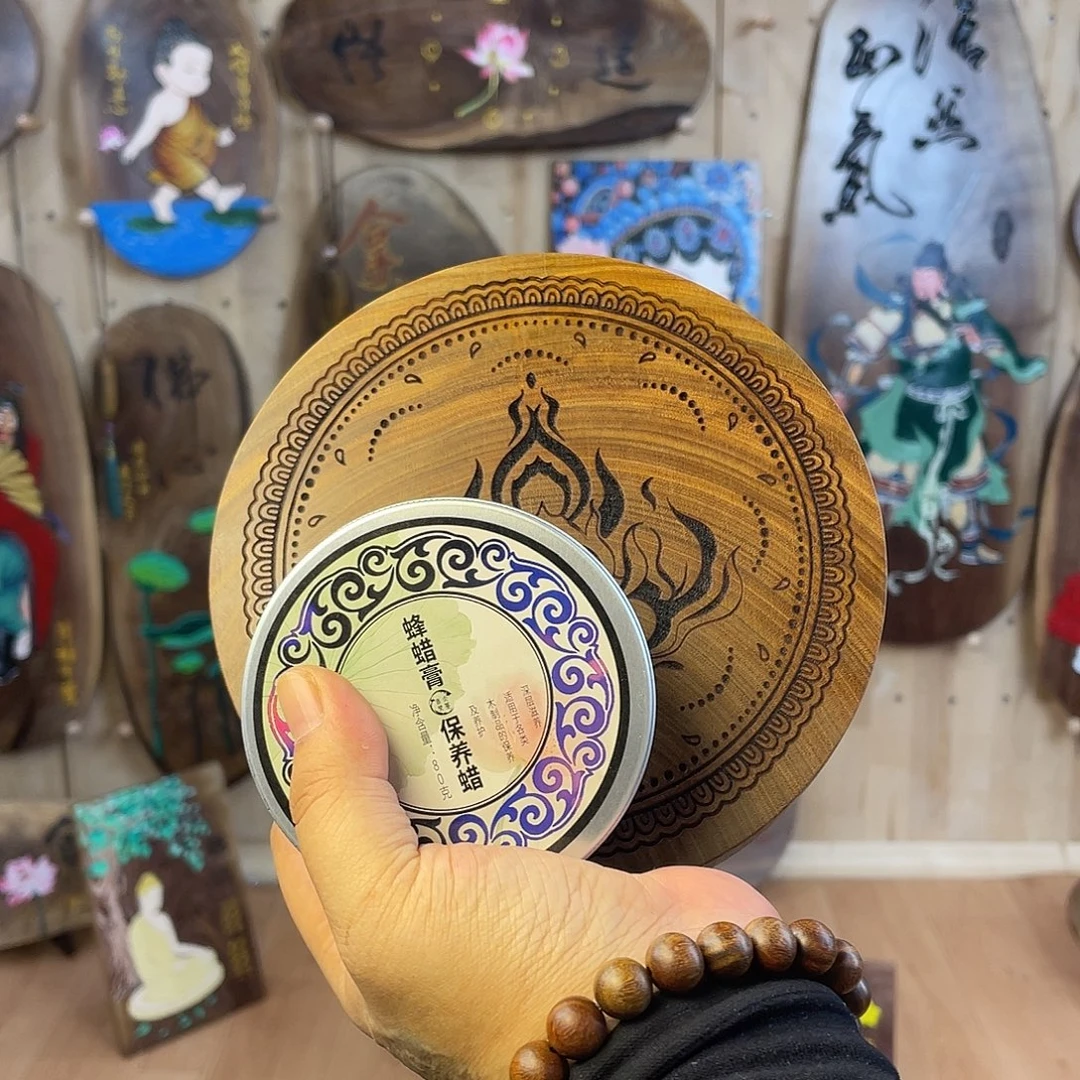 木阿根廷绿檀雕刻壶承木蜡油