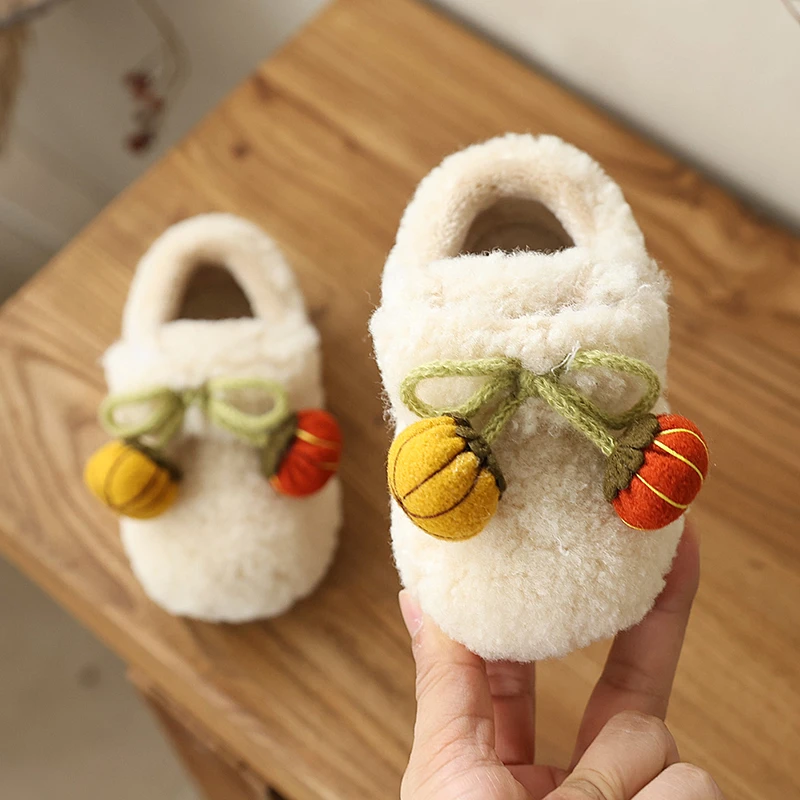 周岁女宝宝棉鞋南瓜可爱学步鞋洋气公主鞋冬保暖防滑软底女童加绒