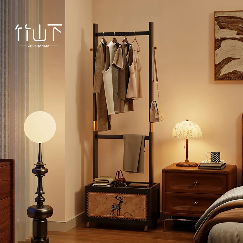 衣帽架家用客厅衣架子落地式卧室简约设计感挂衣架可移动床头收纳