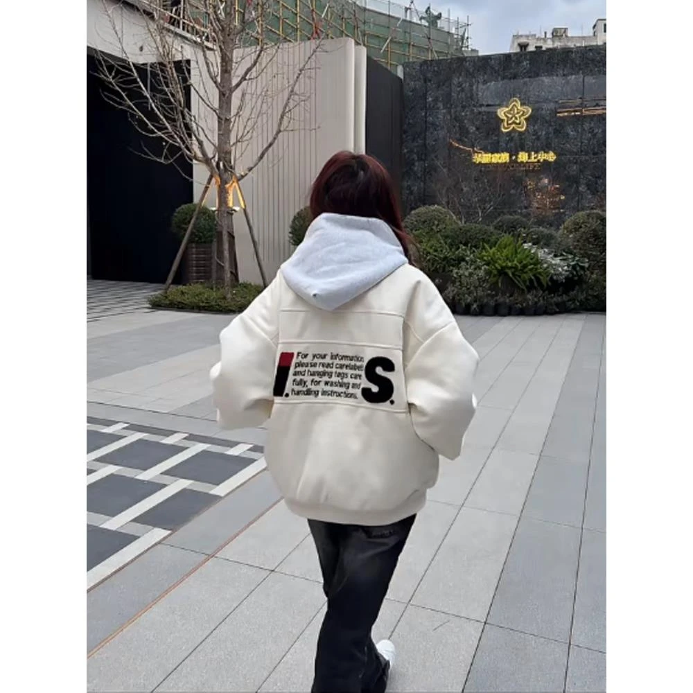 美国嘻哈字母刺绣棒球制服男女春季和秋季2025新的高街氛围功能风