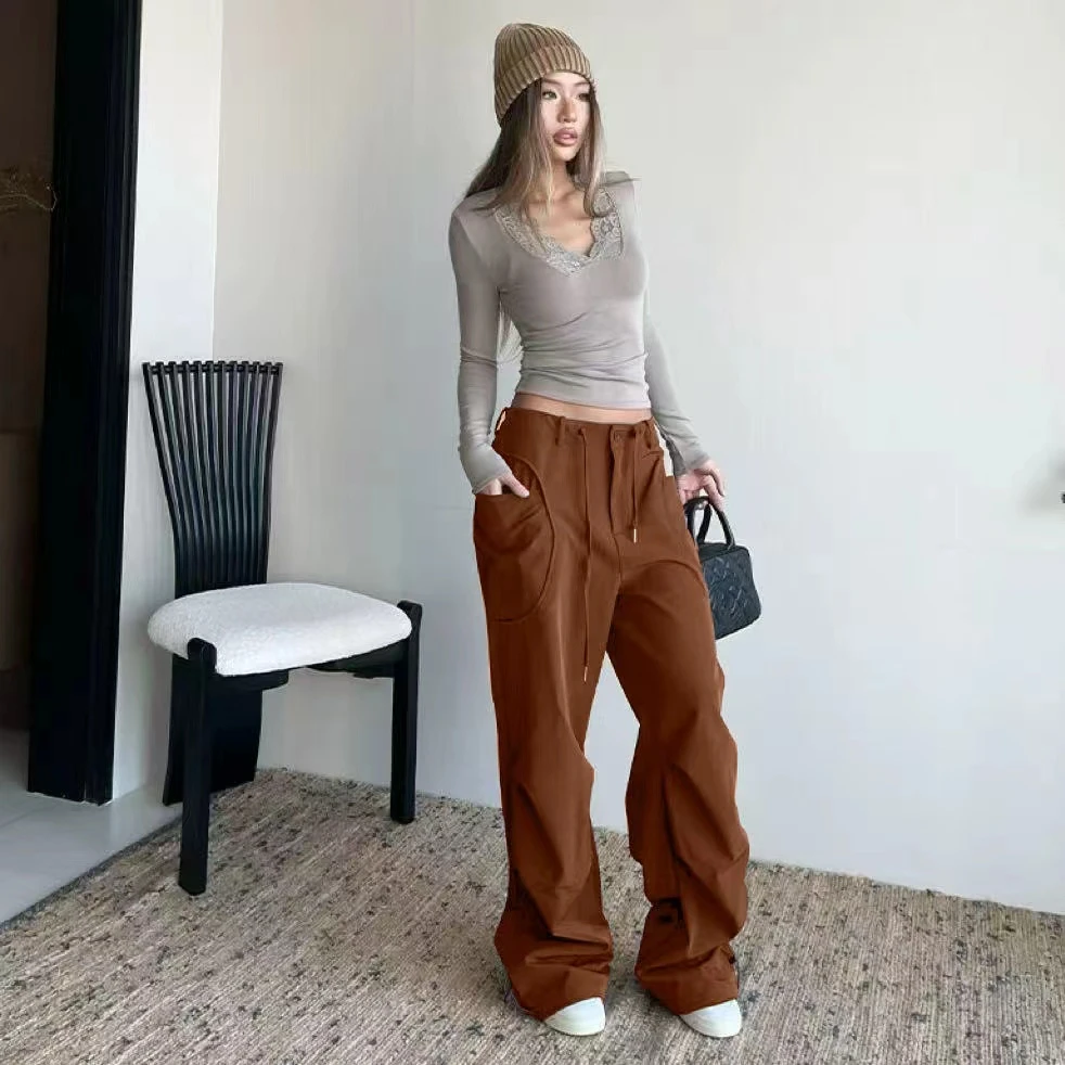 【个性揣兜】自由腰工装裤女